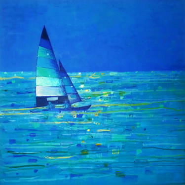 Painting titled "Catamaran" by Sophie Cantou, Original Artwork, Acrylic