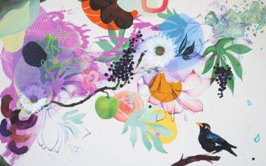 Peinture intitulée "Branche surannée" par Sophie Carrier, Œuvre d'art originale, Acrylique