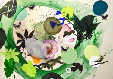 Painting titled "Tourbillon vert" by Sophie Carrier, Original Artwork, Acrylic
