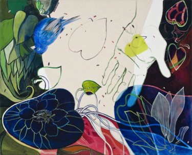 Картина под названием "sans titre 3" - Sophie Carrier, Подлинное произведение искусства, Масло