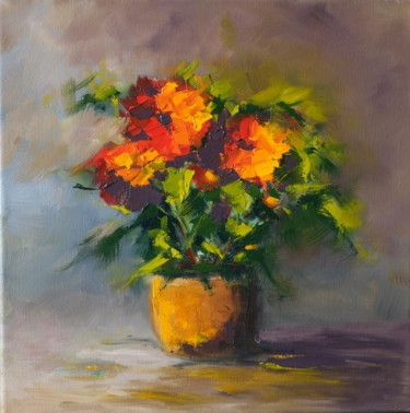 Painting titled "Orange" by Sophie Chaze-Claret, Original Artwork, Oil