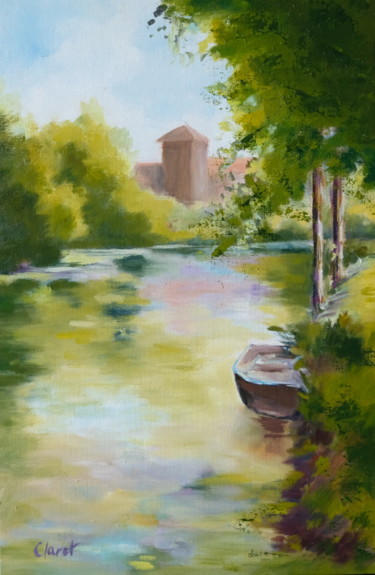 Painting titled "Paysage" by Sophie Chaze-Claret, Original Artwork, Oil