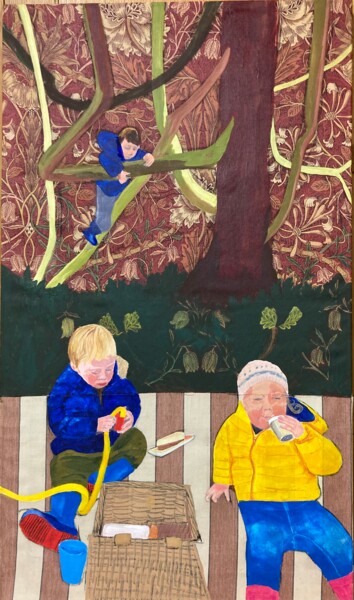 Pittura intitolato "Déjeuner sous l'Arb…" da Sophie Cordery, Opera d'arte originale, Acrilico