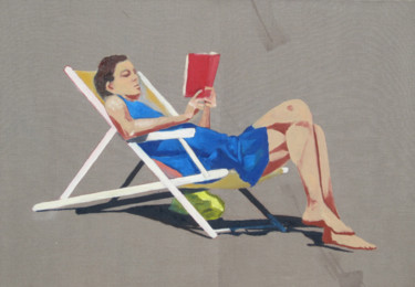 Картина под названием "Reading" - Sophie Cordery, Подлинное произведение искусства, Масло
