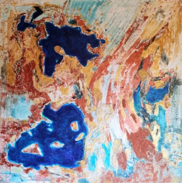 Painting titled "Tectonic" by Sophie Delavague, Original Artwork, Acrylic Mounted on Wood Stretcher frame