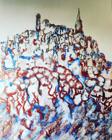 Pittura intitolato "Village d'Azur" da Sophie Delavague, Opera d'arte originale, Acrilico