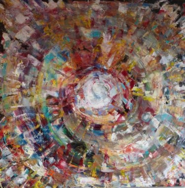 Peinture intitulée "la roue solaire" par Sophie Delavague, Œuvre d'art originale, Huile
