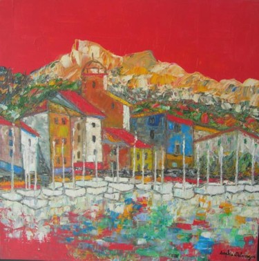 Peinture intitulée "Marine rouge" par Sophie Delavague, Œuvre d'art originale, Huile
