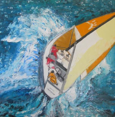 Painting titled "sailing" by Sophie Delavague, Original Artwork, Oil