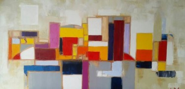 Painting titled "neon" by Sophie Delavague, Original Artwork, Oil Mounted on Wood Stretcher frame