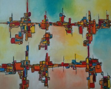Peinture intitulée "Summer city" par Sophie Delavague, Œuvre d'art originale, Huile