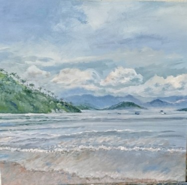 Pittura intitolato "la plage de Paraty…" da Sophie Dressler, Opera d'arte originale, Acrilico