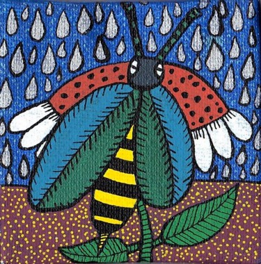 Painting titled "Abeille" by Sophie Dubreuil, Original Artwork
