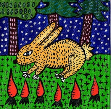 Painting titled "Lapin" by Sophie Dubreuil, Original Artwork