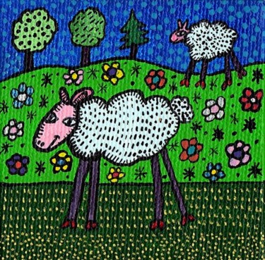 Peinture intitulée "Mouton" par Sophie Dubreuil, Œuvre d'art originale