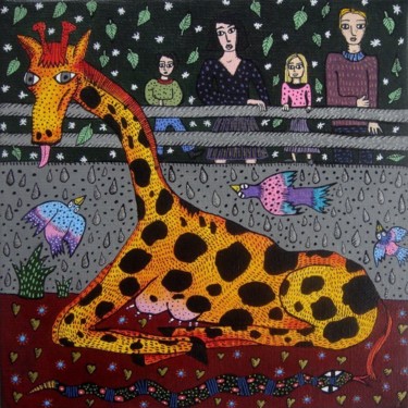 Peinture intitulée "La girafe" par Sophie Dubreuil, Œuvre d'art originale