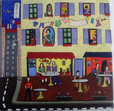 Peinture intitulée "L'hotel" par Sophie Dubreuil, Œuvre d'art originale