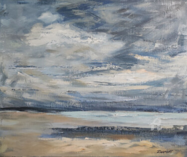 Peinture intitulée "La côte fleurie" par Sophie Dumont, Œuvre d'art originale, Huile