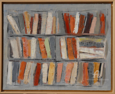 Schilderij getiteld "bookshelf" door Sophie Dumont, Origineel Kunstwerk, Olie