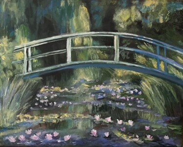 Painting titled "Reproduction Monet" by Sophie Fournier, Original Artwork, Oil