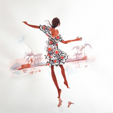 Painting titled "La danse" by Sophie Griotto, Original Artwork, Ink