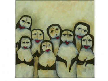 Painting titled "LES MAMANS" by Sophie Hoang Trong, Original Artwork