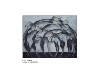 Peinture intitulée "rhizomes-gris.jpg" par Sophie Hoang Trong, Œuvre d'art originale