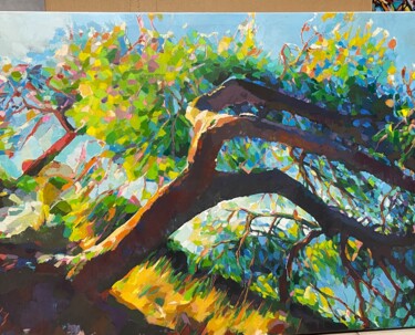 「L’arbre danseur」というタイトルの絵画 Sophie Istriaによって, オリジナルのアートワーク, アクリル ウッドパネルにマウント
