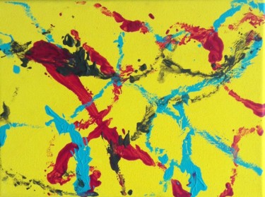 Painting titled "Jaune" by Sophie Jégouic Larauza, Original Artwork, Acrylic