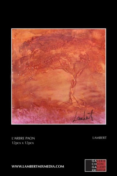 Peinture intitulée "L'ARBRE PAON" par Sophie Lambert, Œuvre d'art originale