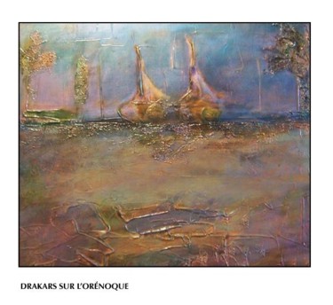 Painting titled "Drakars sur l'oréno…" by Sophie Lambert, Original Artwork