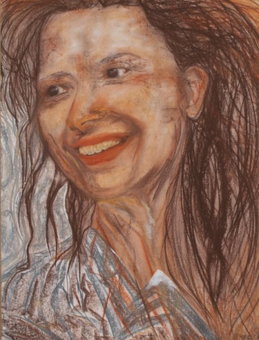 Pintura intitulada "Sourire pastel" por Sophie Maillard (Sophie Mai), Obras de arte originais, Pastel