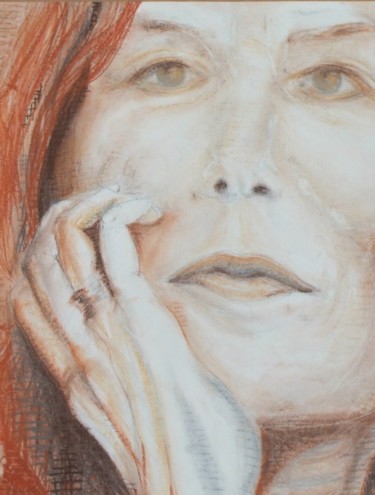 Peinture intitulée "Pensive" par Sophie Maillard (Sophie Mai), Œuvre d'art originale, Pastel Monté sur Carton