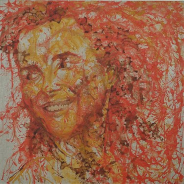 Painting titled "Sourire" by Sophie Maillard (Sophie Mai), Original Artwork, Acrylic Mounted on Wood Stretcher frame