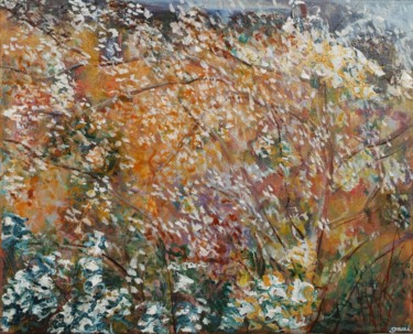 Painting titled "Printemps" by Sophie Maillard (Sophie Mai), Original Artwork, Oil Mounted on Wood Stretcher frame