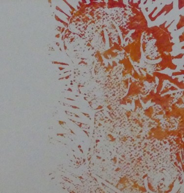 Printmaking titled "Silhouette orange" by Sophie Maillard (Sophie Mai), Original Artwork, Xylography