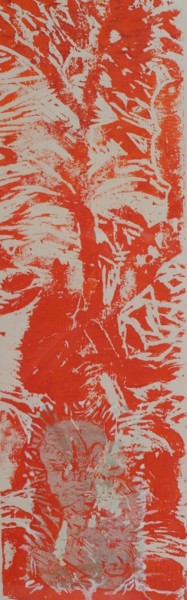 Printmaking titled "Silhouette blanche…" by Sophie Maillard (Sophie Mai), Original Artwork, Xylography Mounted on Wood Panel