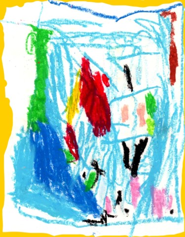 Dessin authentique d'enfant e31 Arts numériques intitulée "Dessin authentique…" par Sophie Mai, Œuvre d'art originale, Photo montage