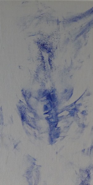 Painting titled "Trace de corps bleue" by Sophie Maillard (Sophie Mai), Original Artwork, Acrylic