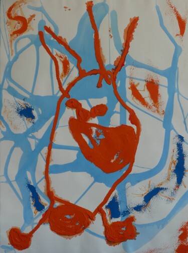 Ζωγραφική με τίτλο "Art-Chaïsme orange…" από Sophie Maillard (Sophie Mai), Αυθεντικά έργα τέχνης, Λάδι