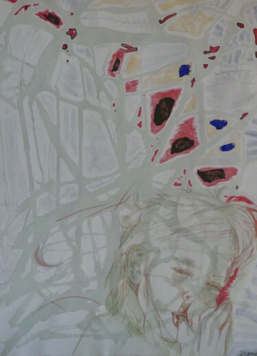 Картина под названием "L'enfant s'endort" - Sophie Maillard (Sophie Mai), Подлинное произведение искусства, Акварель