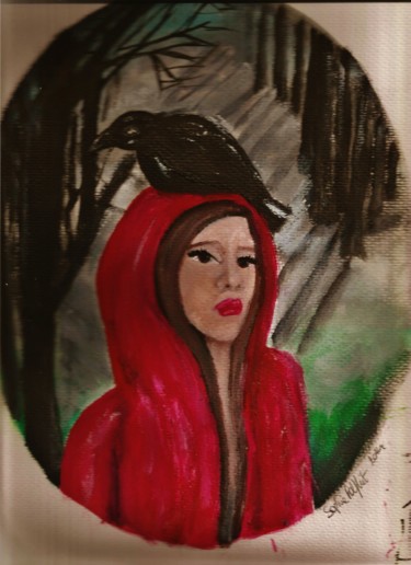 Painting titled "Red riding hood - C…" by Sophie Polfliet, Original Artwork, Acrylic