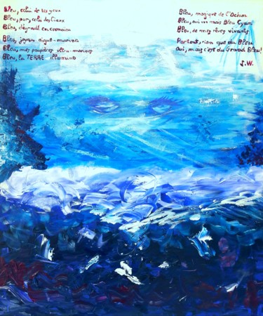 Peinture intitulée "Grand Bleu - Big Bl…" par Sophie Queuniez, Œuvre d'art originale, Acrylique
