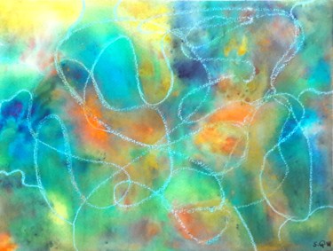 Peinture intitulée "Vitrail - Stained g…" par Sophie Queuniez, Œuvre d'art originale, Aquarelle