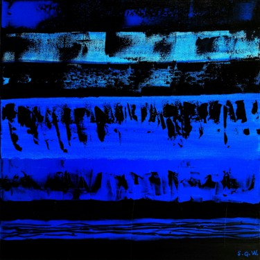 Peinture intitulée "Variations bleues -…" par Sophie Queuniez, Œuvre d'art originale, Acrylique