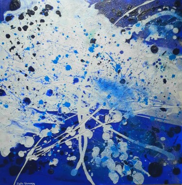 Peinture intitulée "BLUE SILVER" par Sophie Queuniez, Œuvre d'art originale, Acrylique