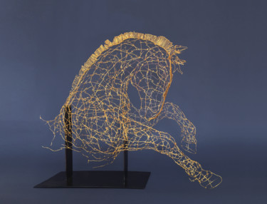 Sculpture intitulée "Le cheval cabré" par Sophie Rouliot, Œuvre d'art originale, Fil de fer