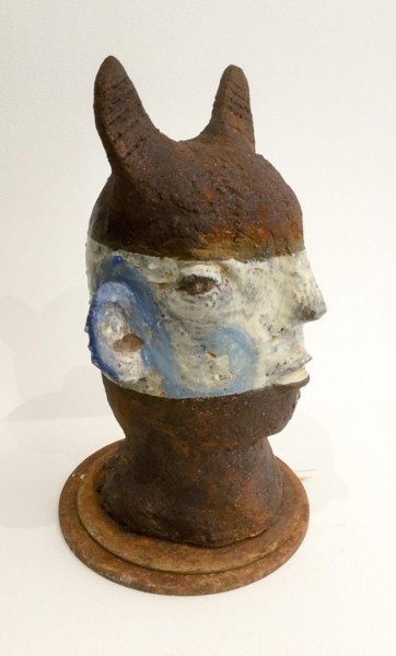 Sculpture titled "Tête de faune" by Sophie Van Moffaert, Original Artwork, Ceramics
