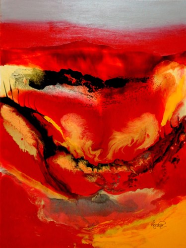 Painting titled "91-passion volcaniq…" by Sophine, Original Artwork, Acrylic