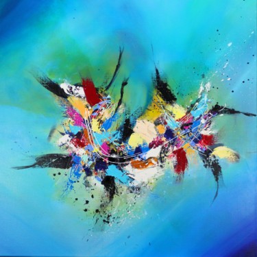 220-envol-bleu. 80x80x2,5 cm ©2016 par SOPHINE